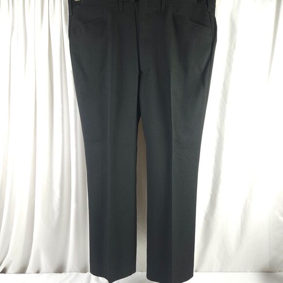 NWT Vintage Haggar Mens Size 42x32 Black Comfort Plus Flat Front Dress Pants - Picture 1 of 7